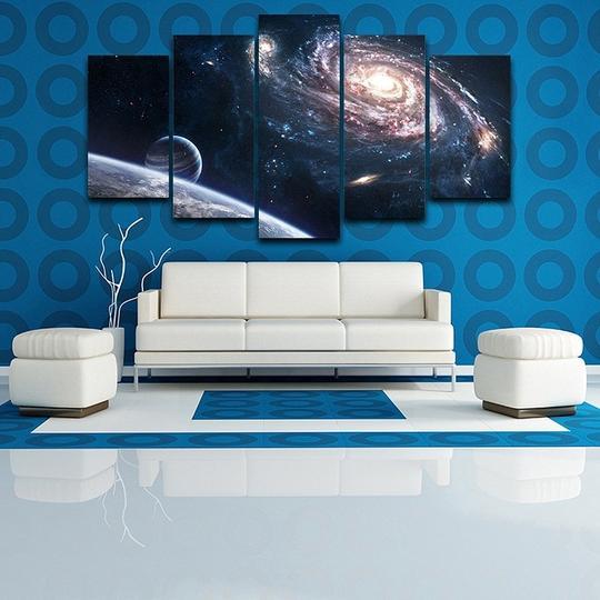 Galaxy Fantasy - Space 5 Panel Canvas Art Wall Decor Galaxy Fantasy - Space 5 Panel Canvas Art Wall Decor