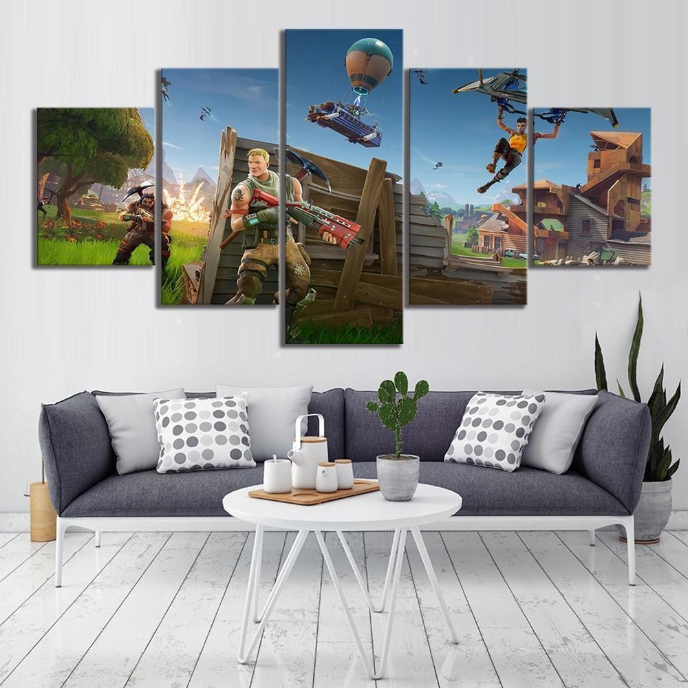Game Backgrounds Fortnite 01 - Gaming 5 Panel Canvas Art Wall Decor Game Backgrounds Fortnite 01 - Gaming 5 Panel Canvas Art Wall Decor