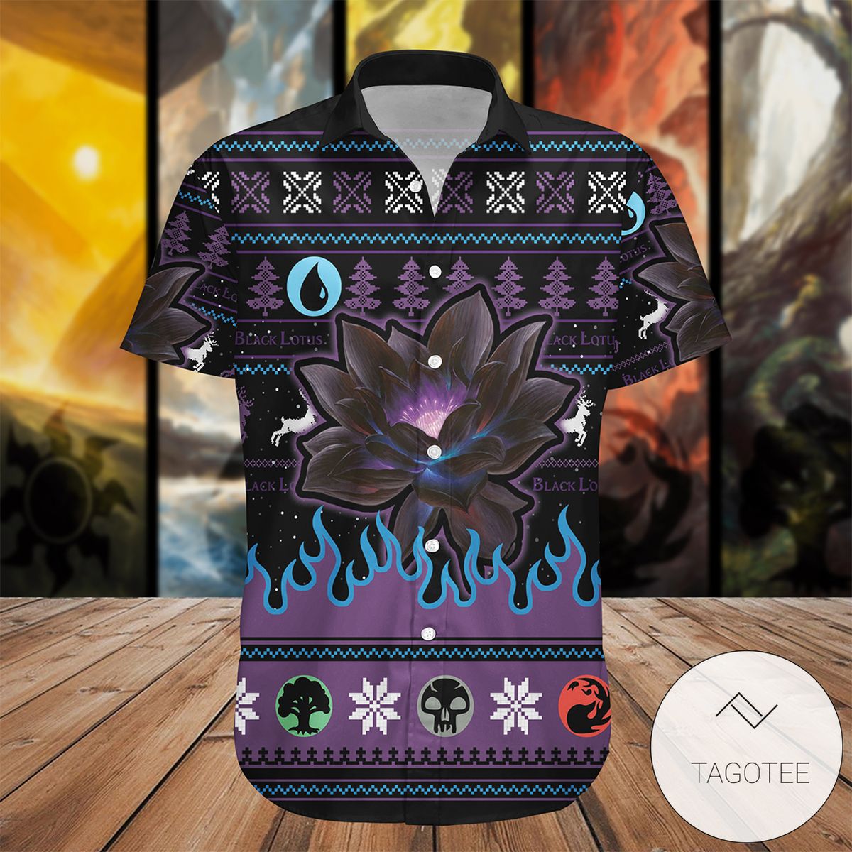 Game Mtg Black Lotus Hawaiian Shirt- Tagotee Game Mtg Black Lotus Hawaiian Shirt- Tagotee