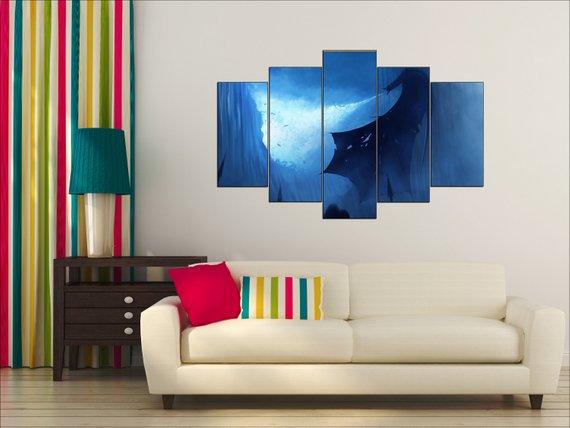 Game Of Throne Dragon - Movie 5 Panel Canvas Art Wall Decor Game Of Throne Dragon - Movie 5 Panel Canvas Art Wall Decor