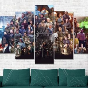 Game Of Thrones Cast - Movie 5 Panel Canvas Art Wall Decor