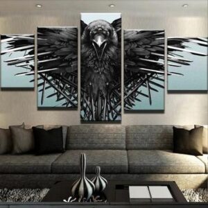Game Of Thrones Crow Known World 1 - Movie 5 Panel Canvas Art Wall Decor