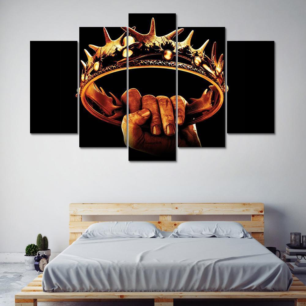 Game Of Thrones Crown - Movie 5 Panel Canvas Art Wall Decor Game Of Thrones Crown - Movie 5 Panel Canvas Art Wall Decor