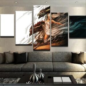 Game Of Thrones Dragon Daenerys Targaryen - Movie 5 Panel Canvas Art Wall Decor