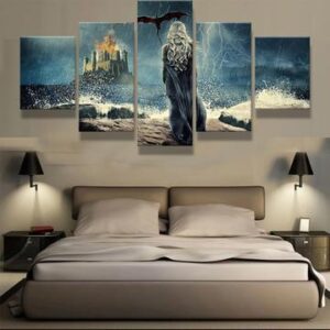Game Of Thrones Queen Daenerys Targaryen Castle - Movie 5 Panel Canvas Art Wall Decor