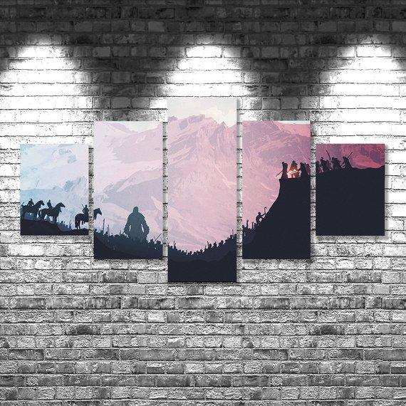 Game of thrones 09 - Movie 5 Panel Canvas Art Wall Decor Game of thrones 09 - Movie 5 Panel Canvas Art Wall Decor