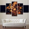 Ganesh Hindu - Religion 5 Panel Canvas Art Wall Decor