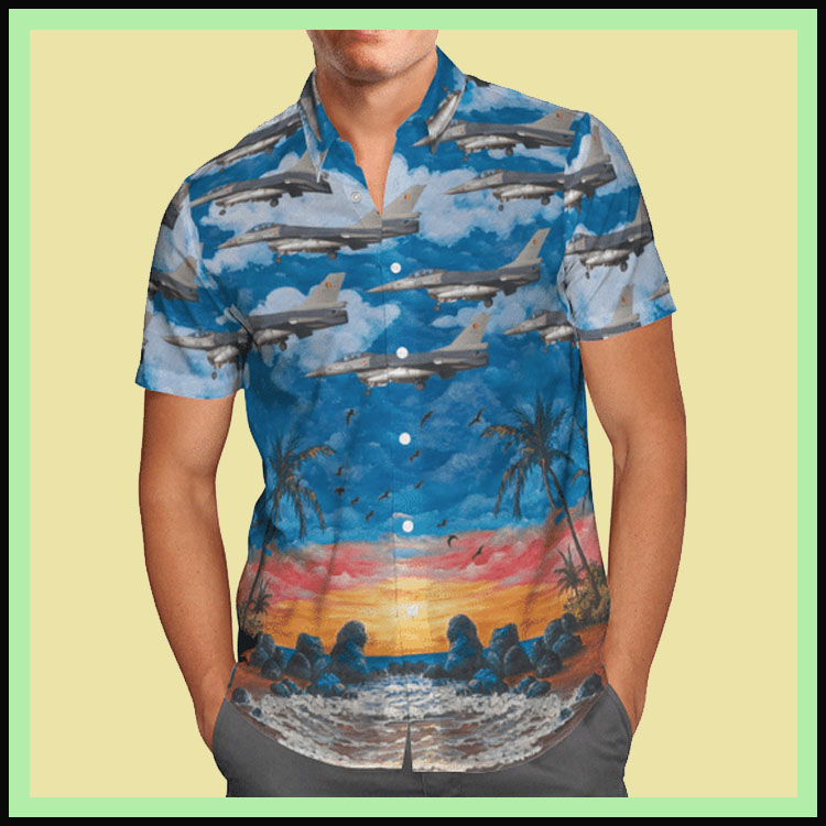 General Dynamics Air Force F-16Am Fighting Falcon Hawaiian Shirt General Dynamics Air Force F-16Am Fighting Falcon Hawaiian Shirt