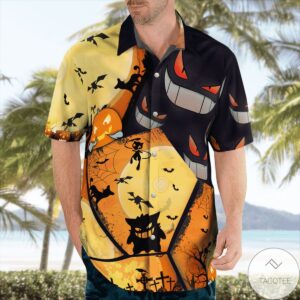 Gengar Pokemon Halloween Hawaiian Shirt