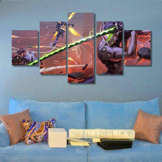 Genji 02 - Gaming 5 Panel Canvas Art Wall Decor Genji 02 - Gaming 5 Panel Canvas Art Wall Decor