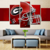 Georgia Bulldogs Helmet Football Team - Sport 5 Panel Canvas Art Wall Decor