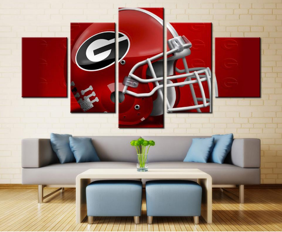 Georgia Bulldogs Helmet Football Team - Sport 5 Panel Canvas Art Wall Decor Georgia Bulldogs Helmet Football Team - Sport 5 Panel Canvas Art Wall Decor
