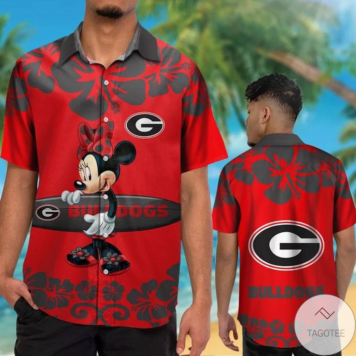 Georgia Bulldogs & Minnie Mouse Hawaiian Shirt Georgia Bulldogs & Minnie Mouse Hawaiian Shirt