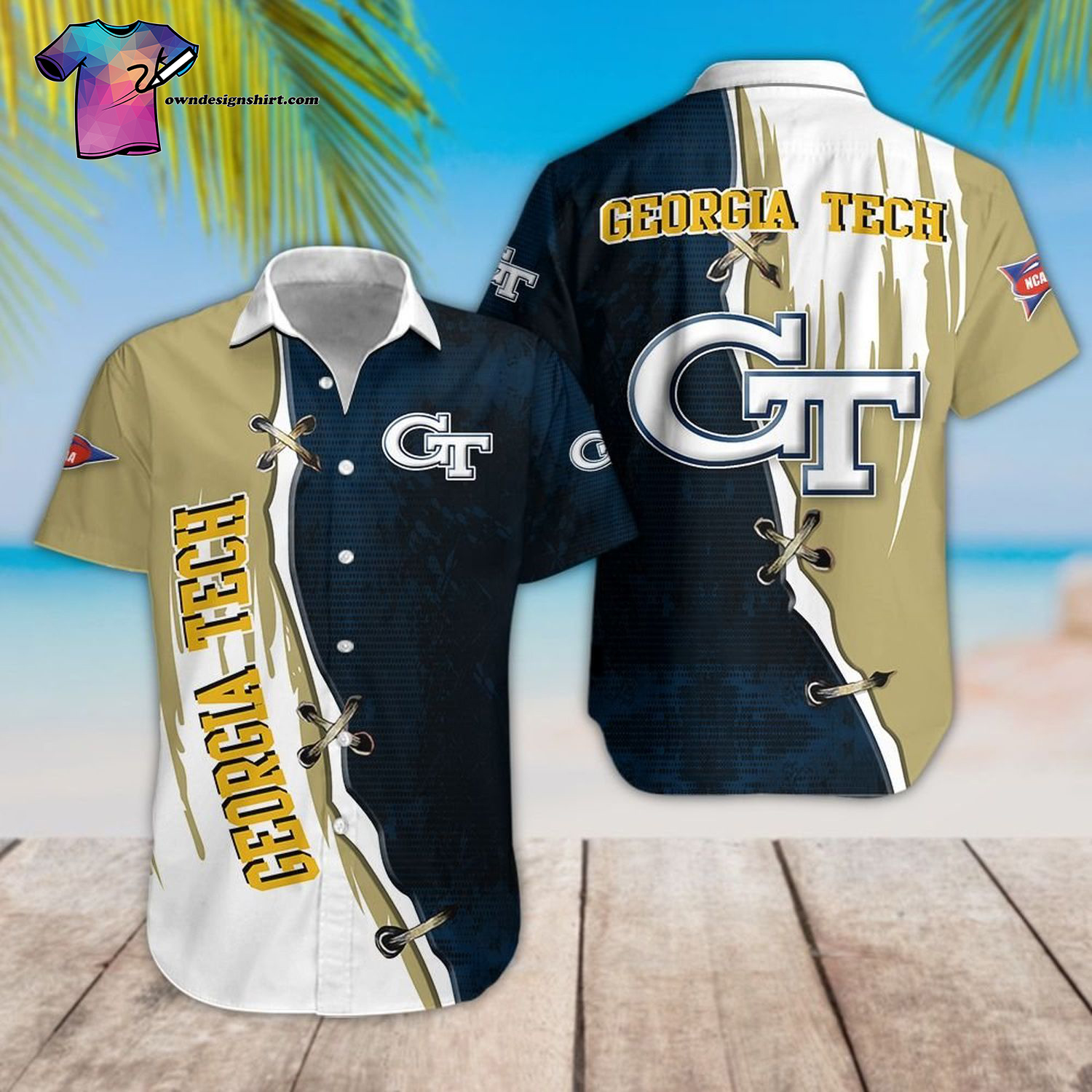 Georgia Tech Yellow Jackets Football Team Hawaiian Shirt Georgia Tech Yellow Jackets Football Team Hawaiian Shirt