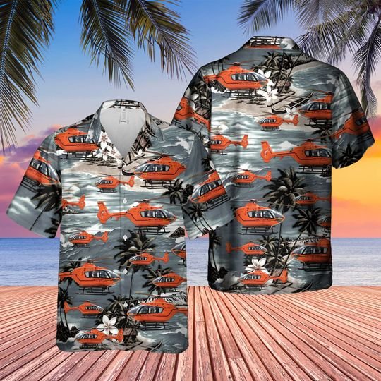 German Air Medical Services Helicopter 1 Hawaiian Shirt German Air Medical Services Helicopter 1 Hawaiian Shirt