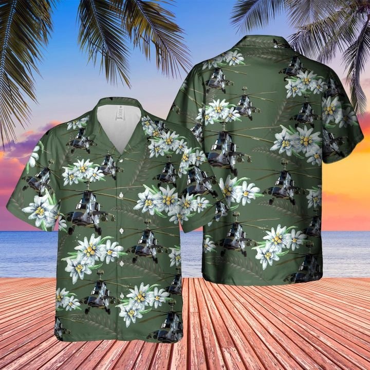 German Armed Forces Bundeswehr Kampfhubschrauber Tiger Hawaiian Shirt German Armed Forces Bundeswehr Kampfhubschrauber Tiger Hawaiian Shirt