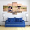 Get Along Lil Doggie - Abstract 5 Panel Canvas Art Wall Decor