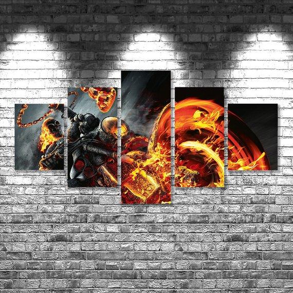 Ghost Rider - Movie 5 Panel Canvas Art Wall Decor Ghost Rider - Movie 5 Panel Canvas Art Wall Decor