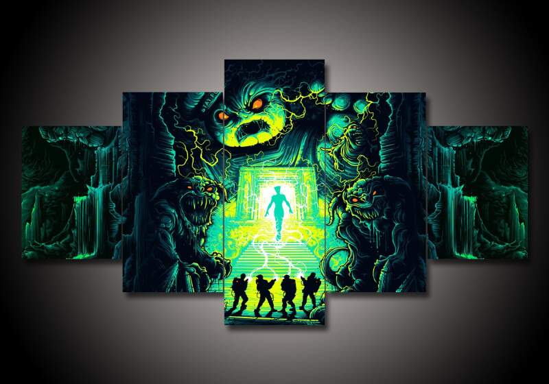 Ghostbuster 1 - Abstract 5 Panel Canvas Art Wall Decor Ghostbuster 1 - Abstract 5 Panel Canvas Art Wall Decor