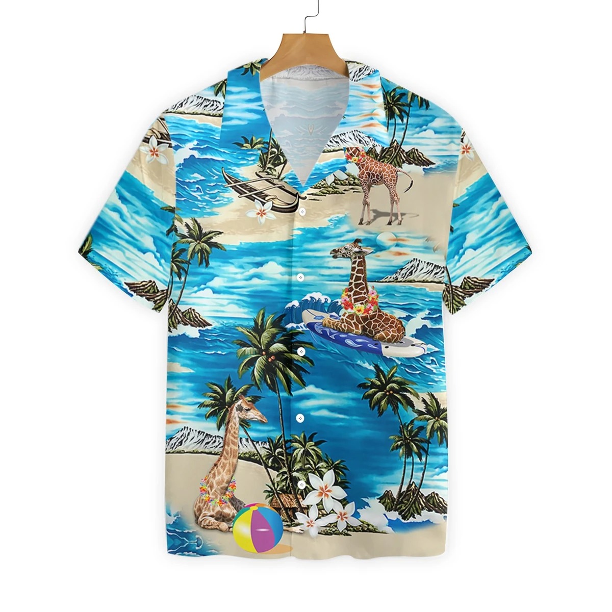 Giraffe Beach Hawaiian Shirt Giraffe Beach Hawaiian Shirt