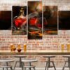 Glass And Cigars - Luxury 5 Panel Canvas Art Wall Decor