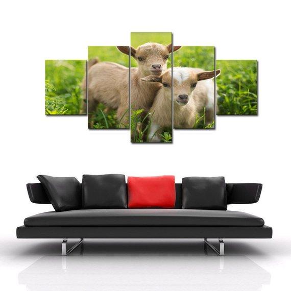 Goat Twins 01 - Animal 5 Panel Canvas Art Wall Decor Goat Twins 01 - Animal 5 Panel Canvas Art Wall Decor