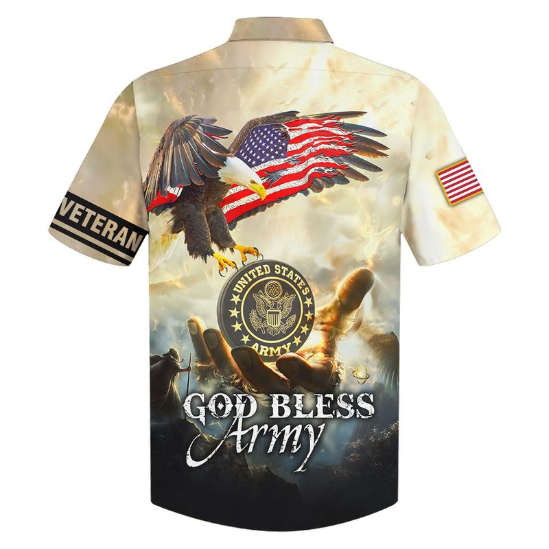 God Bless Army Veteran Eagle Hawaiian Shirt God Bless Army Veteran Eagle Hawaiian Shirt