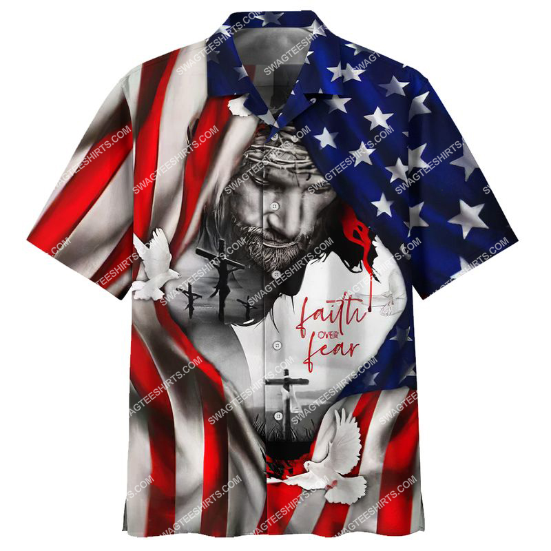 God Faith Over Fear All Over Printed Hawaiian Shirt God Faith Over Fear All Over Printed Hawaiian Shirt