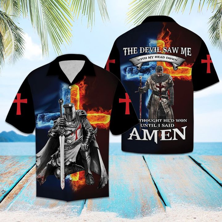 God The Devil Saw Me With My Head Down Crusader Knight Hawaiian Shirt Summer Button Up God The Devil Saw Me With My Head Down Crusader Knight Hawaiian Shirt Summer Button Up