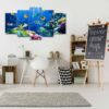 Going Underwater - Ocean 5 Panel Canvas Art Wall Decor