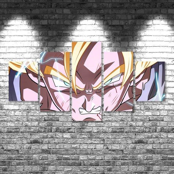 Goku 02 - Anime 5 Panel Canvas Art Wall Decor Goku 02 - Anime 5 Panel Canvas Art Wall Decor