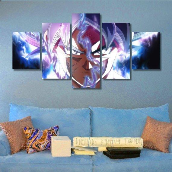 Goku Ultra Instinct - Anime 5 Panel Canvas Art Wall Decor Goku Ultra Instinct - Anime 5 Panel Canvas Art Wall Decor