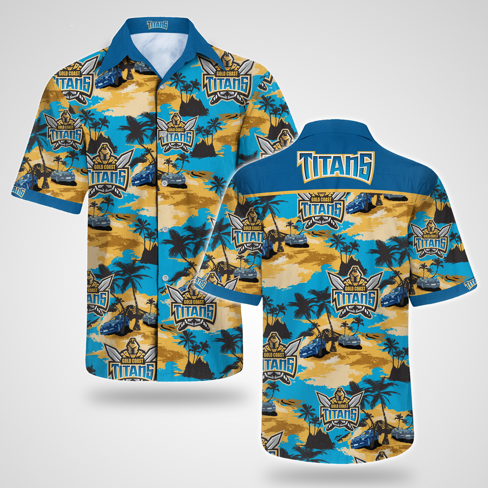 Gold Coast Titans Hawaiian Shirt Summer Button Up Gold Coast Titans Hawaiian Shirt Summer Button Up