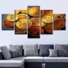 Gold Coin - Abstract 5 Panel Canvas Art Wall Decor