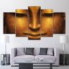 Golden Buddha 1 - Religion 5 Panel Canvas Art Wall Decor