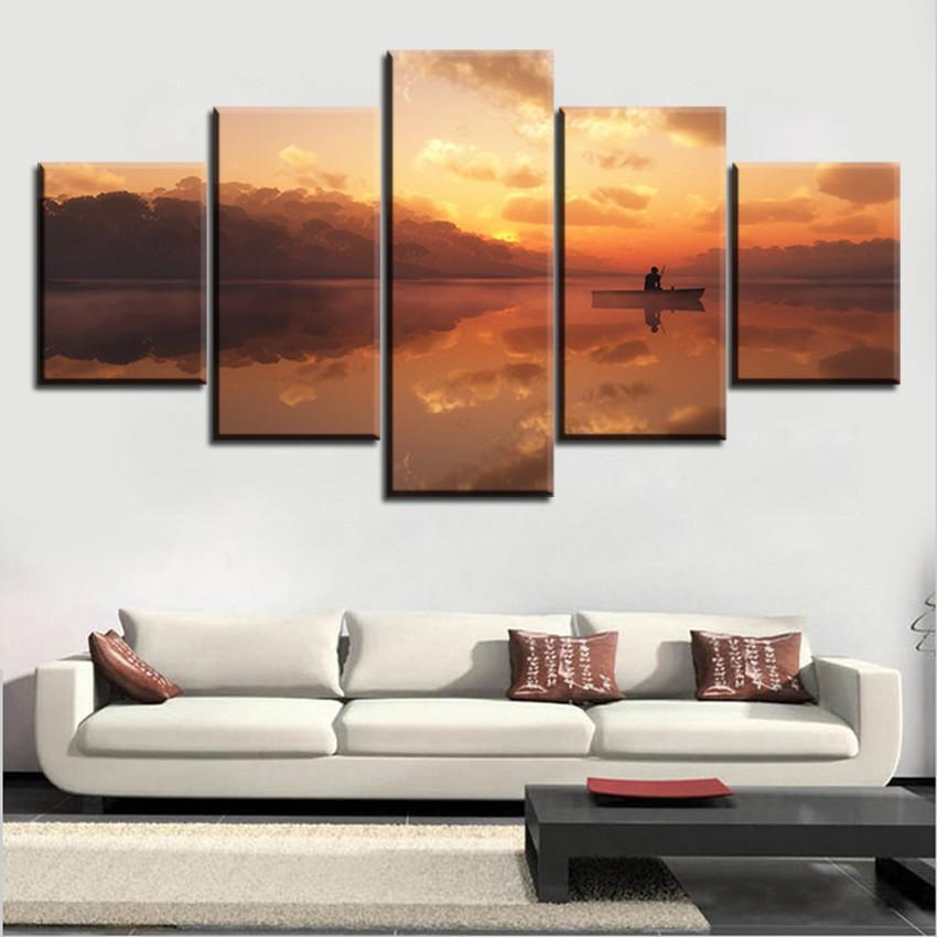 Golden Falcon - Nature 5 Panel Canvas Art Wall Decor Golden Falcon - Nature 5 Panel Canvas Art Wall Decor
