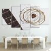 Golden Guitar String - Music 5 Panel Canvas Art Wall Decor