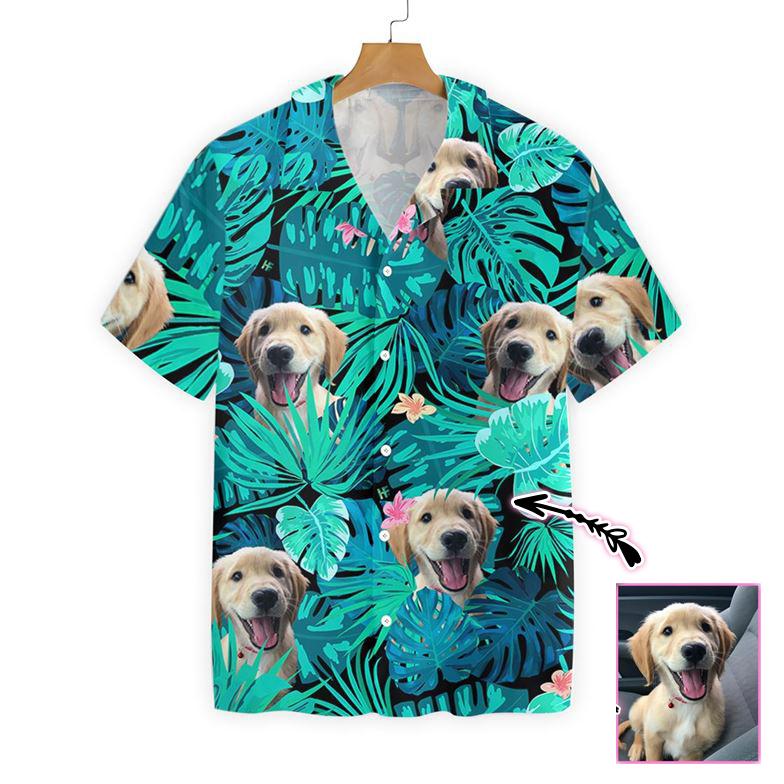 Golden Retriever Custom Photo Hawaiian Shirt Golden Retriever Custom Photo Hawaiian Shirt