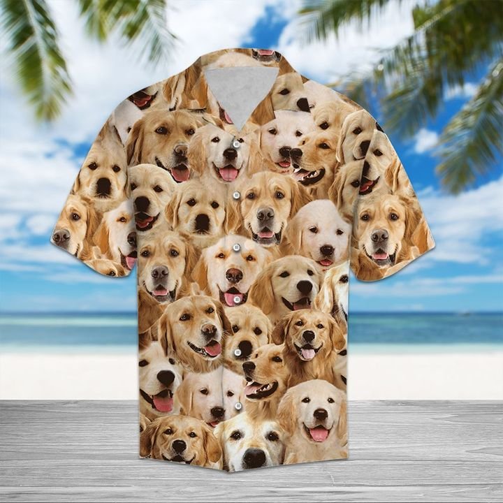 Golden Retriever Hawaiian Shirt Summer Button Up Golden Retriever Hawaiian Shirt Summer Button Up