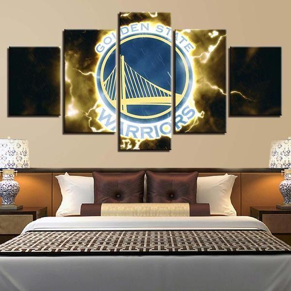 Golden State Warriors 2 - Sport 5 Panel Canvas Art Wall Decor Golden State Warriors 2 - Sport 5 Panel Canvas Art Wall Decor