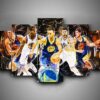 Golden State Warriors 3 - Sport 5 Panel Canvas Art Wall Decor
