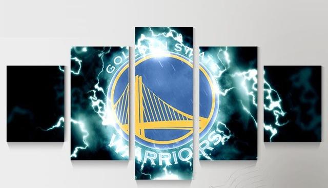 Golden State Warriors Sports - Sport 5 Panel Canvas Art Wall Decor Golden State Warriors Sports - Sport 5 Panel Canvas Art Wall Decor