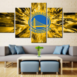 Golden State Warriors Team Basketball - Sport 5 Panel Canvas Art Wall Decor