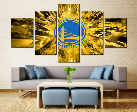 Golden State Warriors Team Basketball - Sport 5 Panel Canvas Art Wall Decor Golden State Warriors Team Basketball - Sport 5 Panel Canvas Art Wall Decor