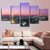 Golden Tower Paris City - Nature 5 Panel Canvas Art Wall Decor