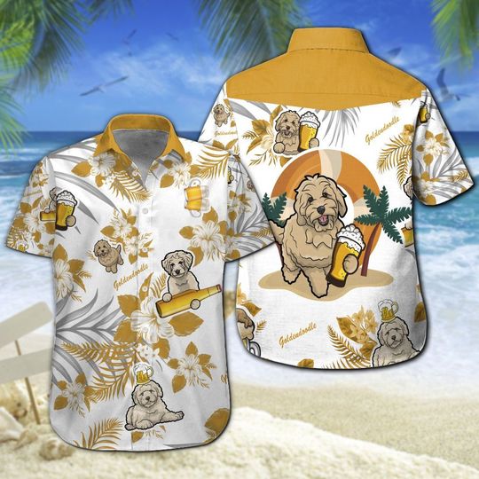 Goldendoodle Beer Hawaiian Shirt Summer Button Up Goldendoodle Beer Hawaiian Shirt Summer Button Up