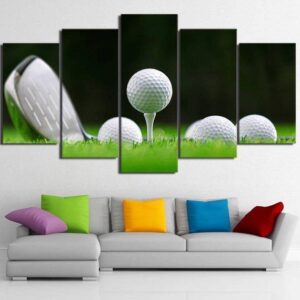 Golf 10 - Sport 5 Panel Canvas Art Wall Decor
