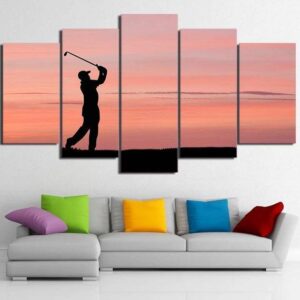 Golf 9 - Sport 5 Panel Canvas Art Wall Decor