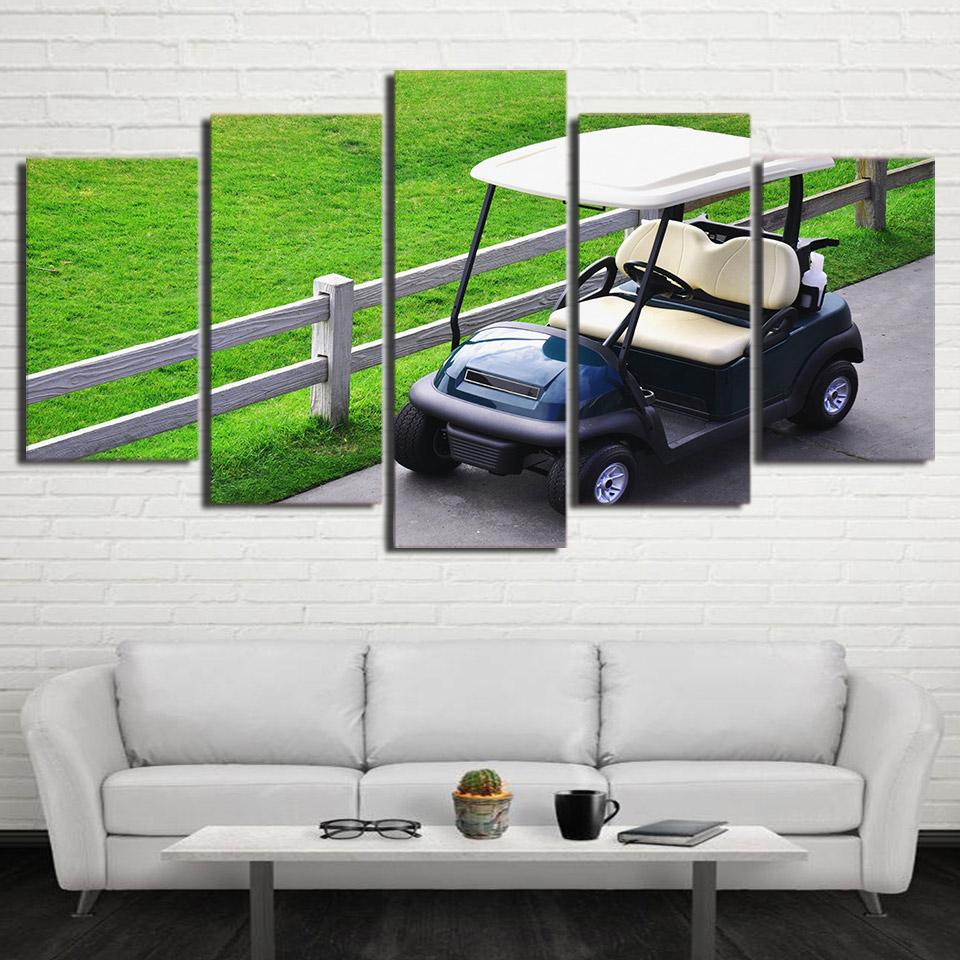 Golf Car Course - Sport 5 Panel Canvas Art Wall Decor Golf Car Course - Sport 5 Panel Canvas Art Wall Decor