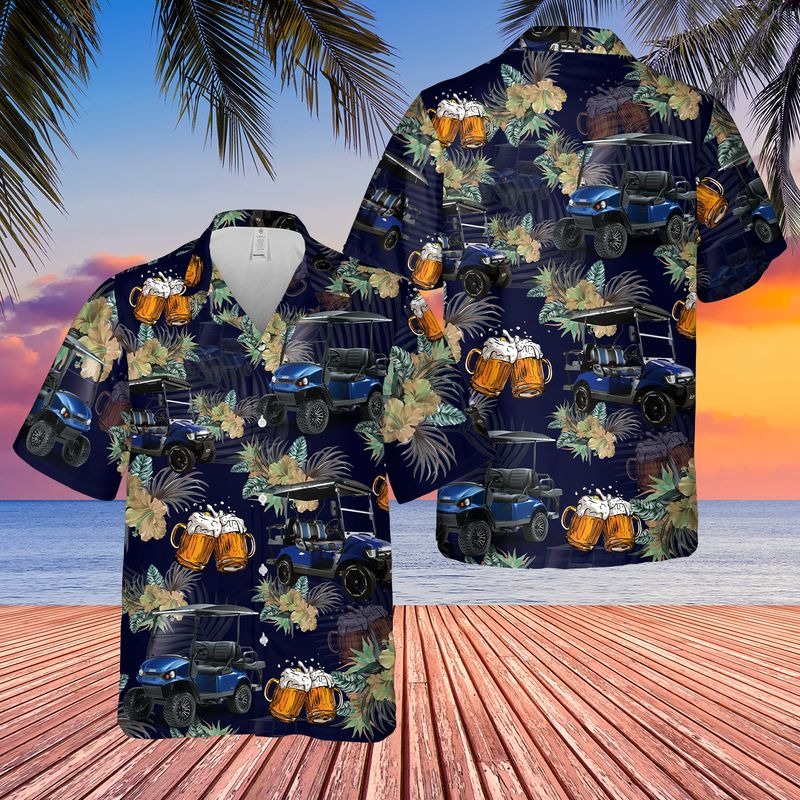 Golf Cart And Beer Hawaiian Shirt Golf Cart And Beer Hawaiian Shirt